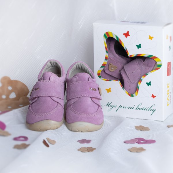 FARE FIRST dětské celoroční boty lila šeříkové