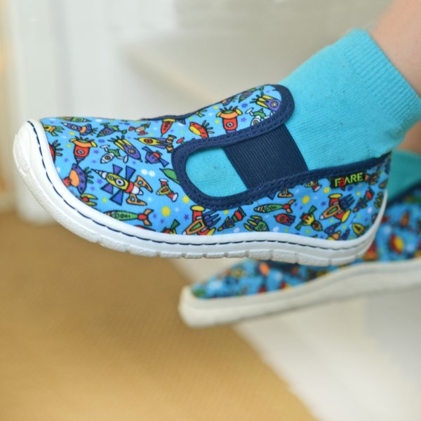 FARE BARE dětské papuče na gumičku modré