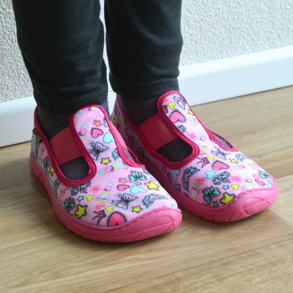 FARE BARE dětské papuče na gumičku růžové