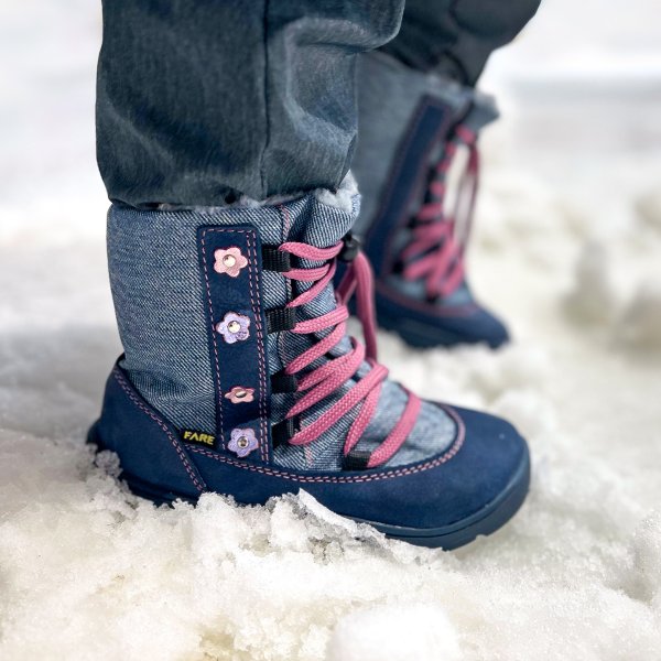 FARE MID-WIDE SNĚHULE dětské zimní nepromokavé boty modré