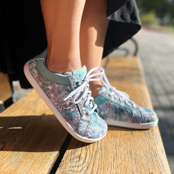 FARE BARE ELEGANT celoroční boty petrolejové květ