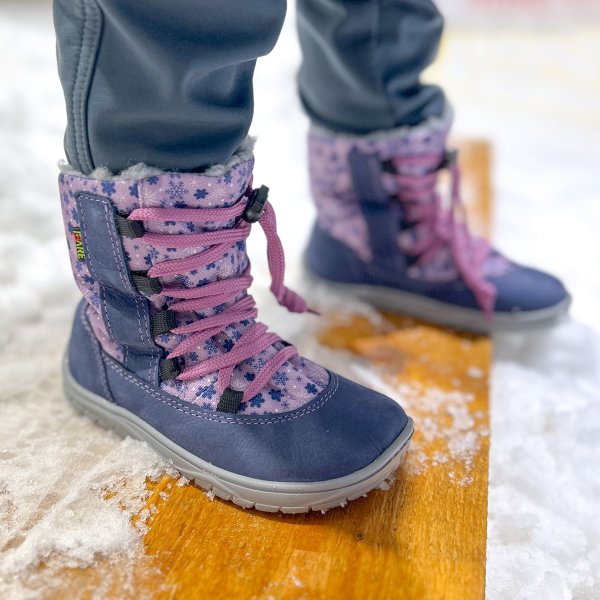 FARE BARE SNĚHULE dětské zimní nepromokavé boty růžové