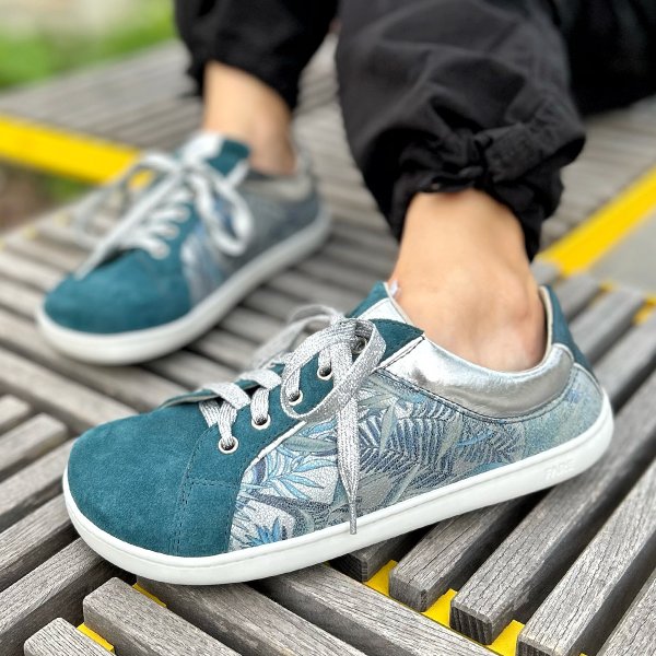 FARE BARE ELEGANT celoroční boty petrolejové květ