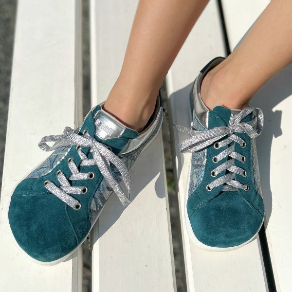 FARE BARE ELEGANT celoroční boty petrolejové květ