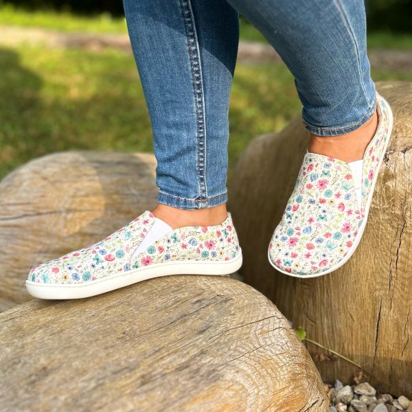 FARE BARE SLIP-ON tenisky flower