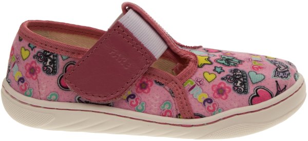 FARE MID-WIDE dětské papuče na suchý zip růžové