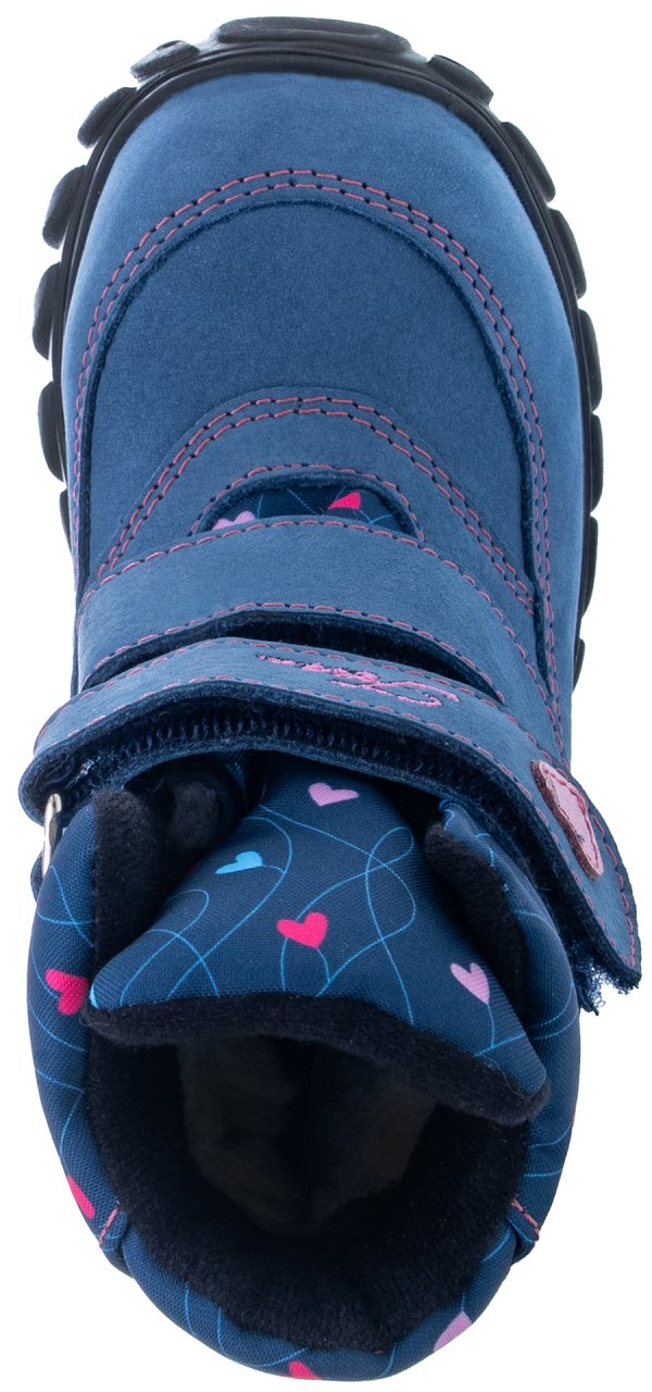 FARE KLASIK POLARIS dětské zimní nepromokavé boty modro-růžové