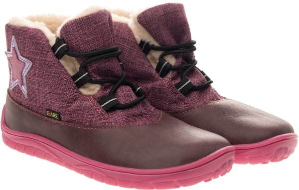 FARE BARE RIGY dětské zimní nepromokavé boty vínové