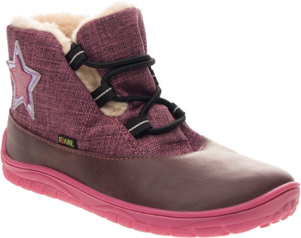 FARE BARE RIGY dětské zimní nepromokavé boty vínové