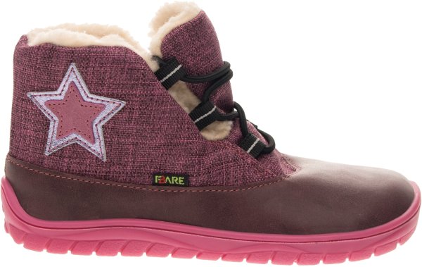 FARE BARE RIGY dětské zimní nepromokavé boty vínové